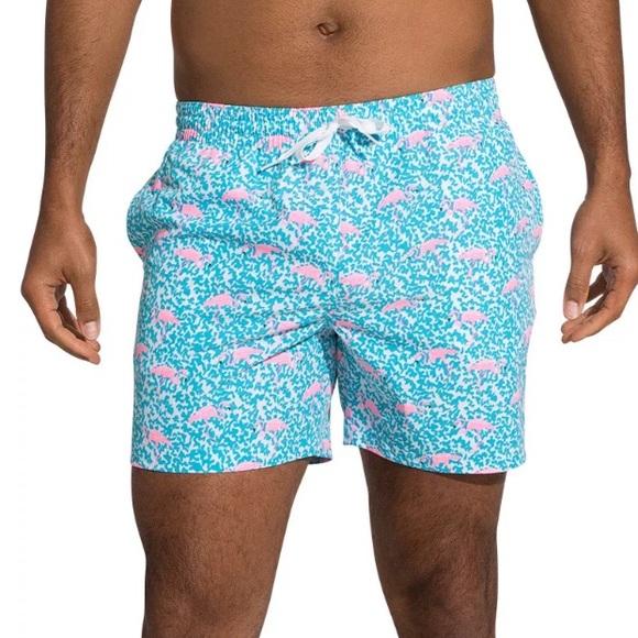 Chubbies Men's Classic 5.5" Swim Trunks pink and blue Domingo Flamingo - Picture 1 of 7